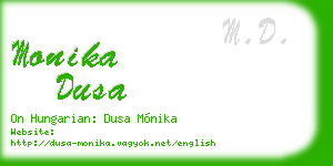monika dusa business card